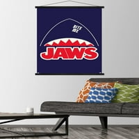 JAWS - Minimalistički logotip zidni poster sa drvenim magnetskim okvirom, 22.375 34
