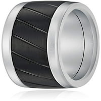Safir TUNGSTEN i TITANIUM mat finiš sa crnim crnim ugradom Comfort Fit Find za vjenčanje prstenovi za muškarce, veličine 10.5