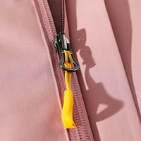 Absuyy vjetrovidke za žene sa močvarom kapuljača Lagane zip up ubodne džepove, džepovi u boji topla vjetra