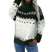 Predimenzionirani Džemperi Za Žene Plus Size Džemper Sa Kornjačom Dugih Rukava Žakard Pleteni Debeli Džemper