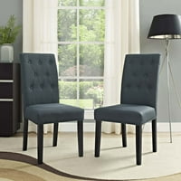 Modway se savezuje na bočnu stolicu tkanini set u sivoj boji