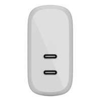 Belkin 40W Dual Port USB C Zidni punjač - USB tipa C, Brzo punjenje za iPhone 15, Pro, Pro MA 14, Pro,