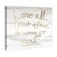 Wynwood Studio tipografija i citati Zidno umjetničko platno Ispisuje 'ljubav cijelo i vjerujte nekoliko' inspirativnih citata i izreka - zlato, bijelo