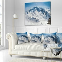 Designart Snowy Mountains panoramski pogled - pejzažni štampani jastuk za bacanje - 18x18
