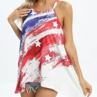 4. jula vrhovi za žene američka zastava Dressy casual majica bez rukava Patriotska odjeća plus veličine