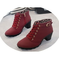 Welliumiy Ženske blok pete Boot Casual Clean Boines Side Zip zimske čizme hodajuća cipele za proklizavanje