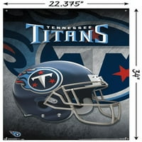 Tennessee Titans - zidni poster kaciga sa push igle, 22.375 34