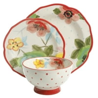 Pioneer Woman Vintage Bloom Set Posuđa Od 12 Komada, Red