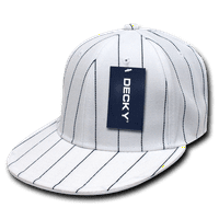 Decky Pin Striped opremljeni ravni račun za bejzbol kape za muškarce Žene Khaki