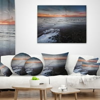 Designart prelijepi Zalazak sunca na jezeru Chudskoy - jastuk za bacanje na obalu mora-18x18