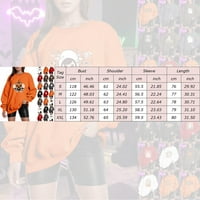 Ženske Casual Labave Fiting Čvrste Halloween Tree Print Ramena Bez Rukava Hoodie