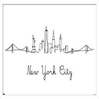 Line Art Skyline - New York City zidni poster, 14.725 22.375