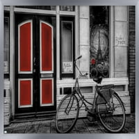 Gradski bicikl u crno-bijeloj boji odabrao je poster Crvenog zida, 14.725 22.375 Uramljeno