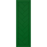 Ekena Millwork 12 W 34 H True Fit PVC Jednostruka ploča Herringbone modernog stila fiksne kapke za montiranje, Viridian Green