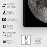 Wynwood Studio Astronomija i svemirski zidni umjetnički platneni otisci' mjesec i na kvadrat ' mjeseci-Siva, Crna