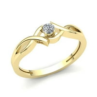 0.40 ctw okrugli ne Enhanced dame Bridal Solitaire godišnjica zaručnički prsten solidan 10k ruža, bijelo