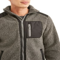 i odjeća Muška kapuljača Stand Up ovratnik Fau Sherpa jakna sa najlonskim ukrasima, veličine S-XL