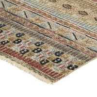 Eckhart Tribal Rug, kaki Tan Terakota plava, 3ft - 6in 5ft-6in sa naglaskom