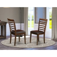 -Sbr-W Milan Kuhinjska stolica sa drva sjedalo - sedlo smeđa završna obrada - set od 2