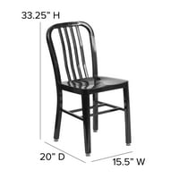 Flash Namještaj Komercijalni razred Crni metal unutarnja-vanjska stolica