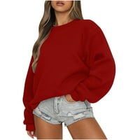 Valuumao vrhovi čišćenja ženske prevelike dukseve Fleece obložene postrojenja za pulover pulover casual
