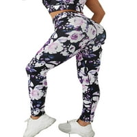Seksi plesne ženske gamaše cvjetne print yoga hlače High struine pantalone Stretch naredbe fitness dno
