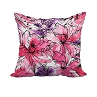 Zentangle ljubičasti cvjetni Print dekorativni poliesterski jastuk sa teksturom platna