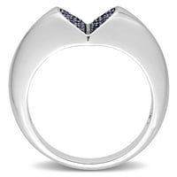Miabella ženski karat T. G. W. stvorio plavi safir Sterling srebrni srčani prsten