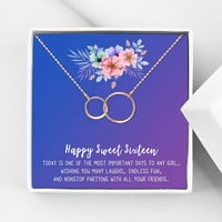 Anavia Happy Sweet Sixteen ogrlica, poklon za 16. rođendan, poklon za kćer rođendan, slatka ogrlica za