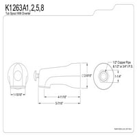 Kingston K1263A Universal odgovara kadom s prednjeg diverter, ulje trljanje bronza