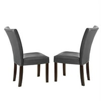Kožne stolice sa matineeom sive - set od 2