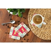 Carolines Treasures CK5248FC Guernsey krava Ljubav pjena Coaster set od 4, Crvena, 1 2, višebojni