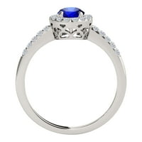 Mauli Jewels prstenovi za žene 0. Karatni dijamant i ovalni oblik Tanzanitnog prstena 4-krak 10k bijelog