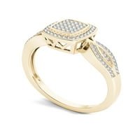 1 4ct TDW dijamantski jastuk u obliku klastera Halo Twist Shank 10k zaručnički prsten od žutog zlata