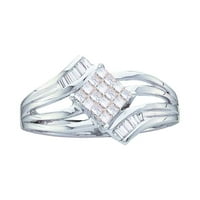 Dijamantna ponuda 14KT bijela zlatna žena Princess Diamond offset kvadratni prsten CTTW