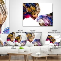 Designart Owl over Colorful Abstract Image - jastuk za bacanje životinja-16x16