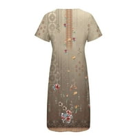 fartey ženske haljine ljetne prostrane udobne džepove s cvjetnim printom Mini sarafani s podijeljenim
