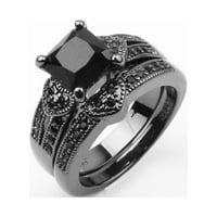 Nakit šuplji dijamantni prsten Creative Black Dame Love Prstenovi