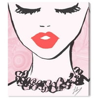 Piste Avenue Fashion and Glam Wall Art Canvas Ispiši 'Clasy usne' usne - ružičaste, crvene