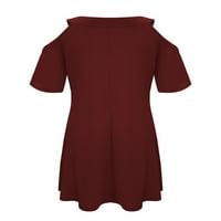 Abtel ženske haljine kratkih rukava sa rukavima majica mini haljine dame majica boho crvena m