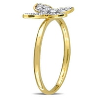 Carat T.W. Diamond 10kt žuto zlato leptir prsten