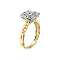 Uspomena 1 5ctw dijamant 10kt prsten za oreol od žutog zlata