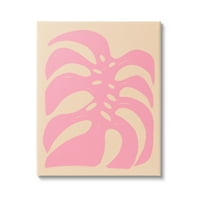 Stupell Industries Pink Tropical list Shape Graphic Art Gallery Wrapped Canvas Print Wall Art, dizajn Birgit Maria Kiennast