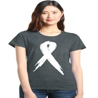 Shop4Ever ženska ružičasta svijest o raku dojke bijela traka grafička majica XXX-veliki tamni vrijesak