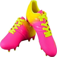 Vizari Kids liga travnjak u zatvorenom vanjskom nogometnim cipelama za dječake i djevojke, ružičasto žuto