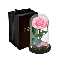 Kokovicyves Valentines Dan Dekor Creative Rose Flower LED lampica Valentinovo Pokloni Romantični stakleni