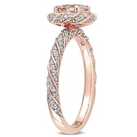Miabella ženski karat Morganite karatni dijamant 14kt verenički prsten od ružičastog zlata