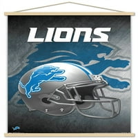 Detroit Lions-zidni Poster sa kacigom sa magnetnim okvirom, 22.375 34