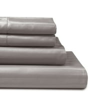 Luxury Thread Count Pima Pamučni Damast Set Čaršava Sa Prugama, Twin-Slate Grey