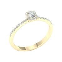 Imperial Ct TDW smaragdni dijamantski oreol verenički prsten od 10k žutog zlata